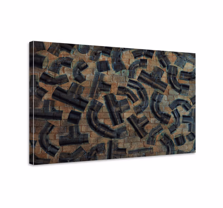 Quadro design ornamentale motivi astratti a pipe - TenStickers