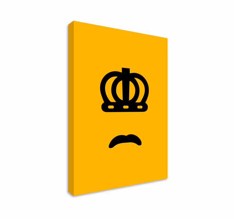 Quadro astratto emblema del volto con corona - TenStickers