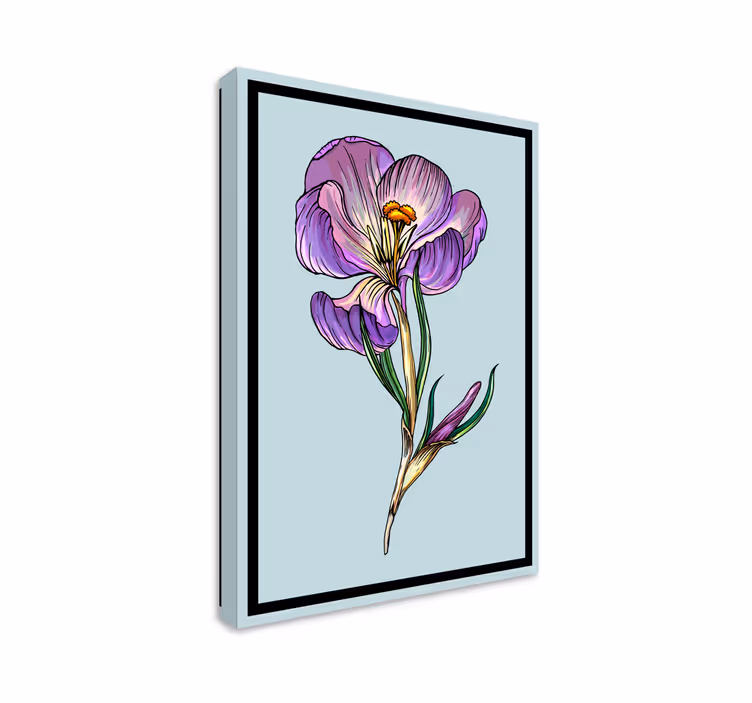 Dipinto fiori e piante eleganza floreale viola - TenStickers