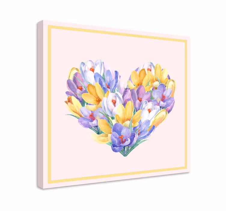 Dipinto fiori e piante fiori a forma di cuore - TenStickers