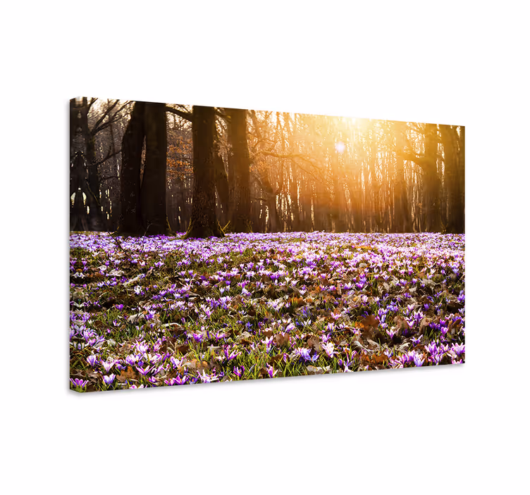 Dipinto fiori e piante paesaggio primaverile fiorito - TenStickers