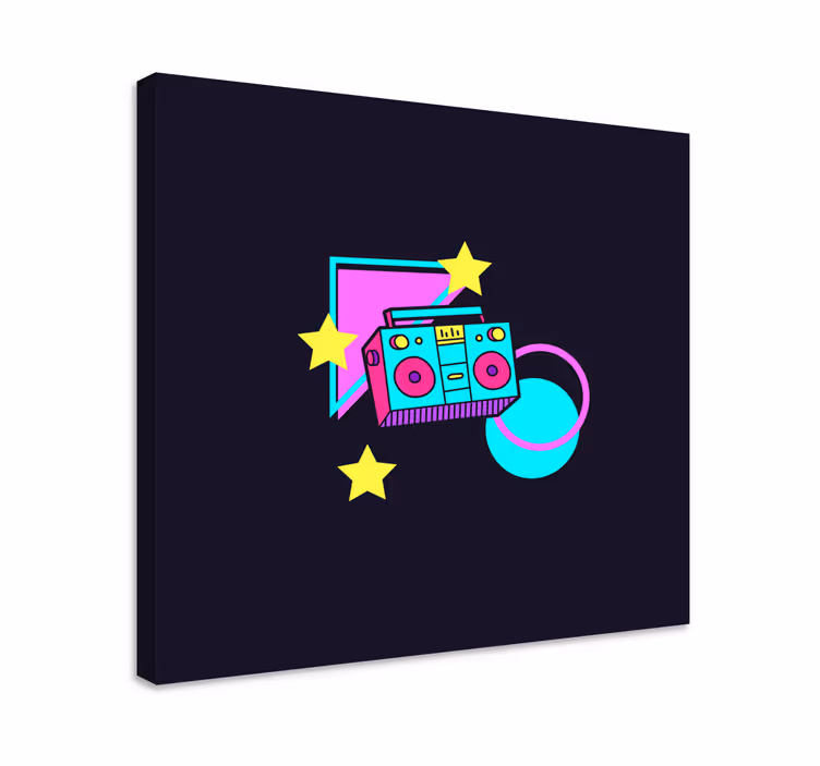 Quadro musicale cassa boom retro - TenStickers