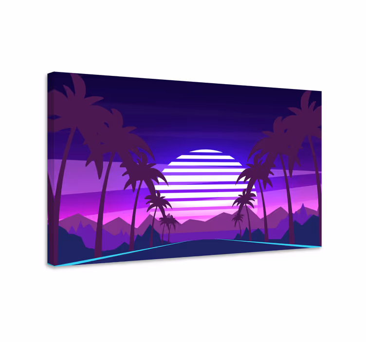 Quadro paesaggio tramonto tropicale - TenStickers