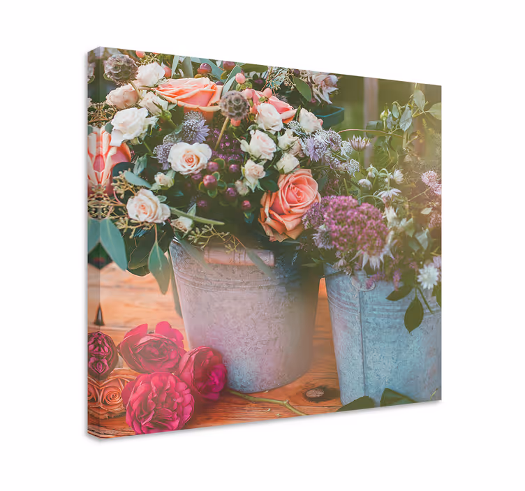 Dipinto fiori e piante vasi di fiori decorativi - TenStickers