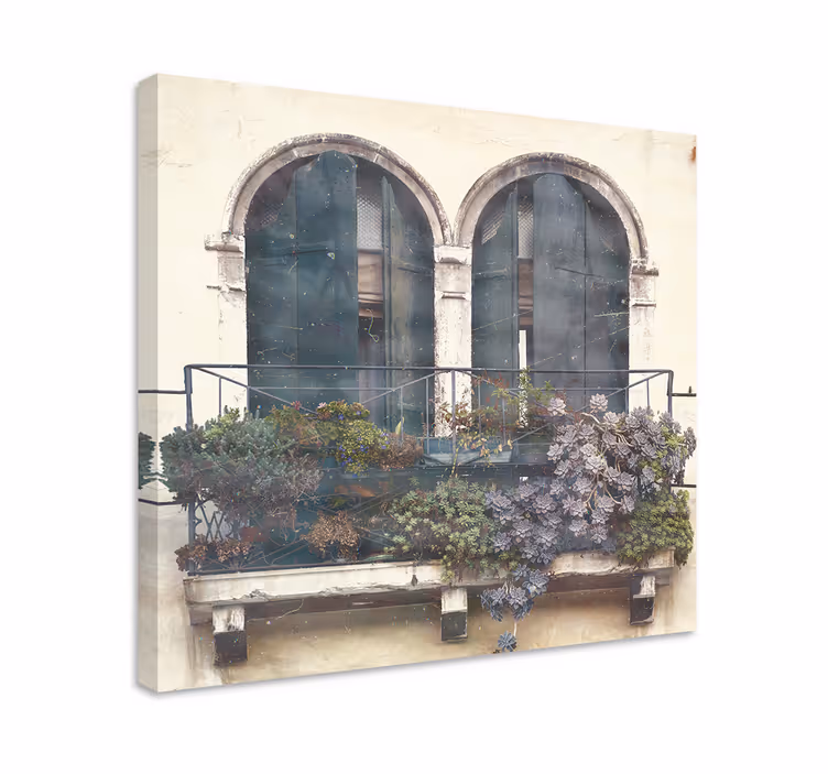 Quadro città e paesi finestrature ad arco incantevoli - TenStickers
