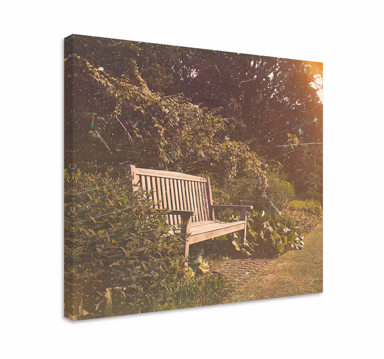 Quadro paesaggio panchina da giardino serena - TenStickers