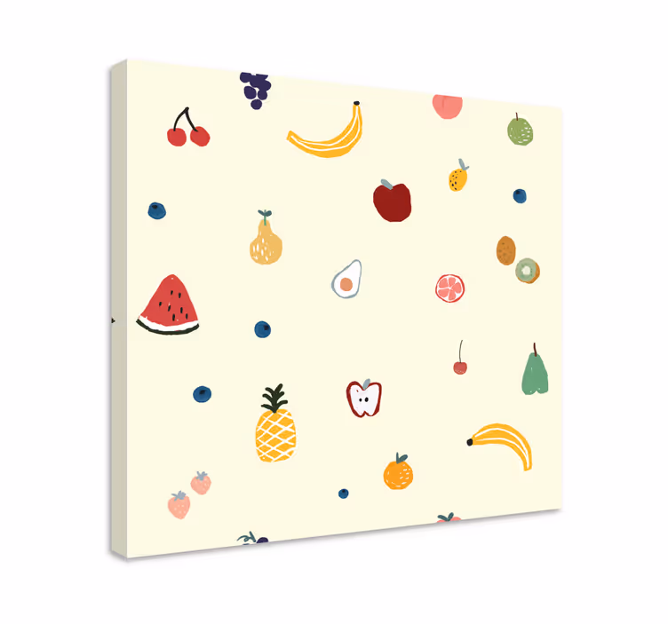 Dipinto frutta e natura morta frutta colorata sparsa - TenStickers