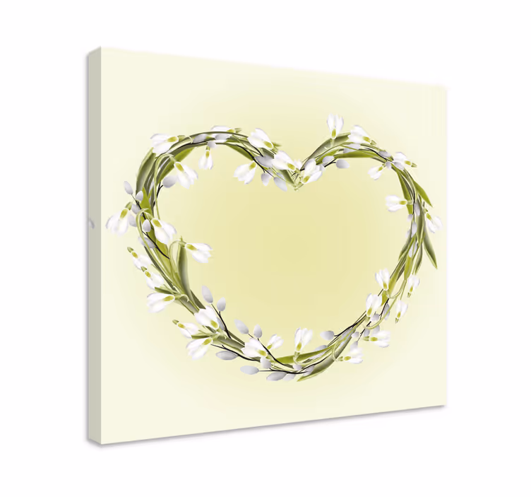 Dipinto fiori e piante cuore di fiori - TenStickers