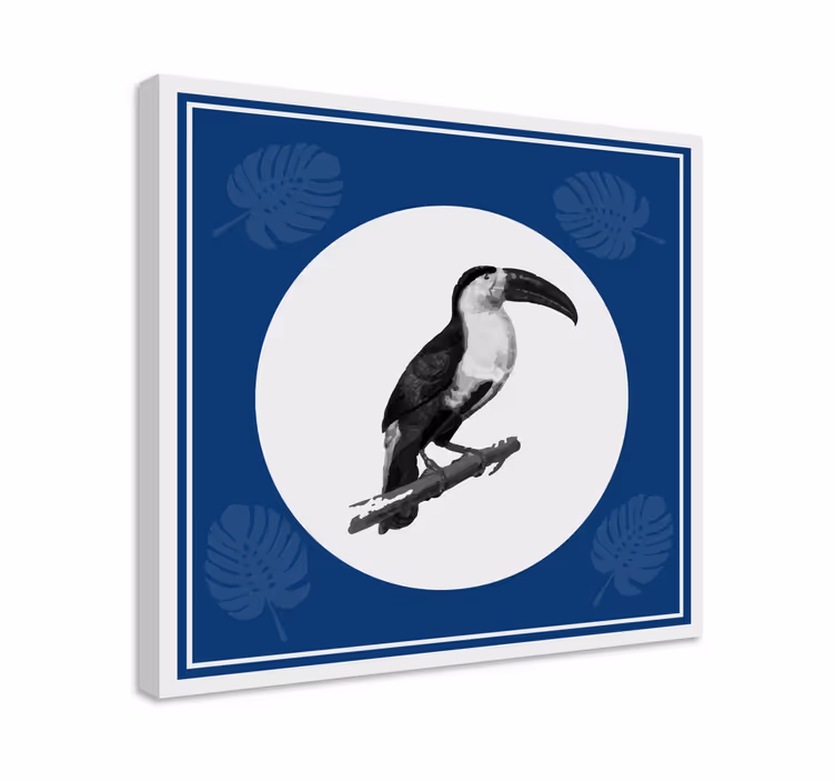 Quadro con uccelli tucano su ramo - TenStickers