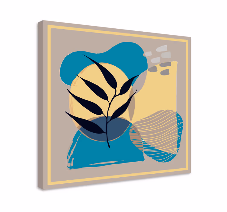 Quadro design ornamentale forme di foglia astratte - TenStickers