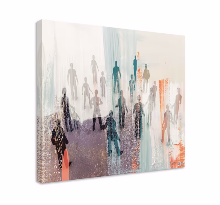 Quadro design vintage Pittura astratta di persone - TenStickers