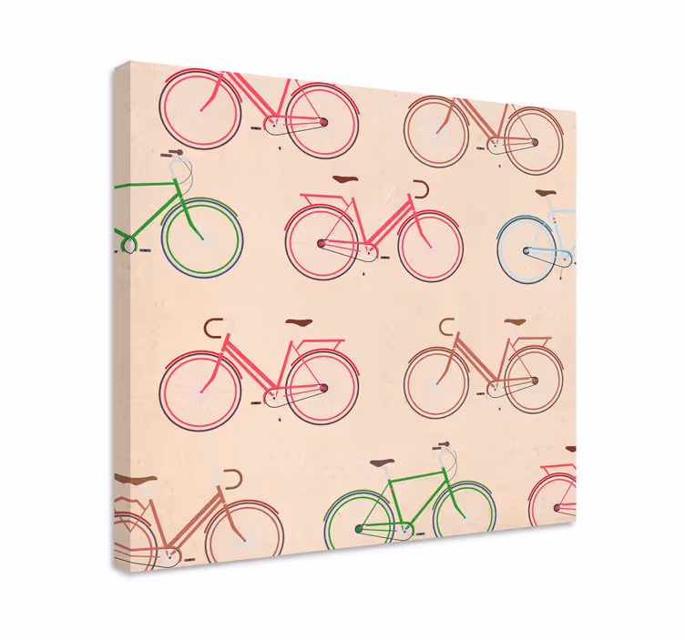 Quadri sportivi con motivi di biciclette colorati - TenStickers