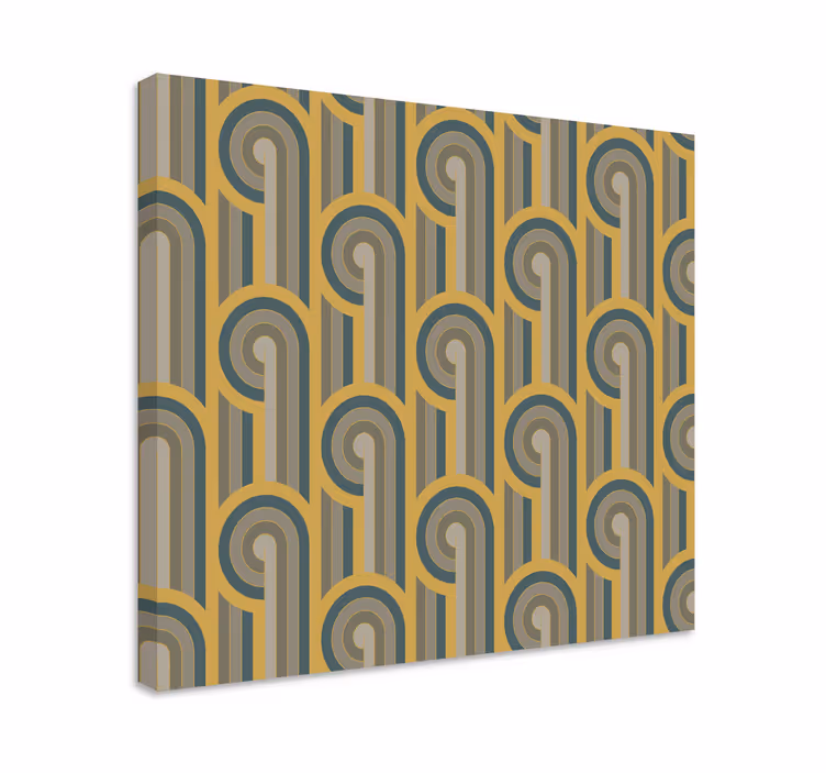Dipinto geometrico motivo a linee curve - TenStickers