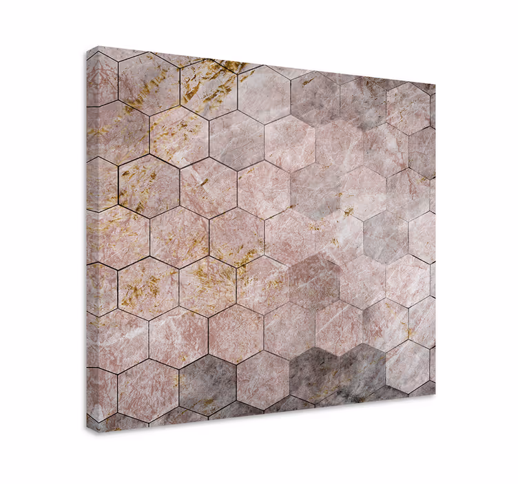Dipinto geometrico motivo a trama esagonale - TenStickers