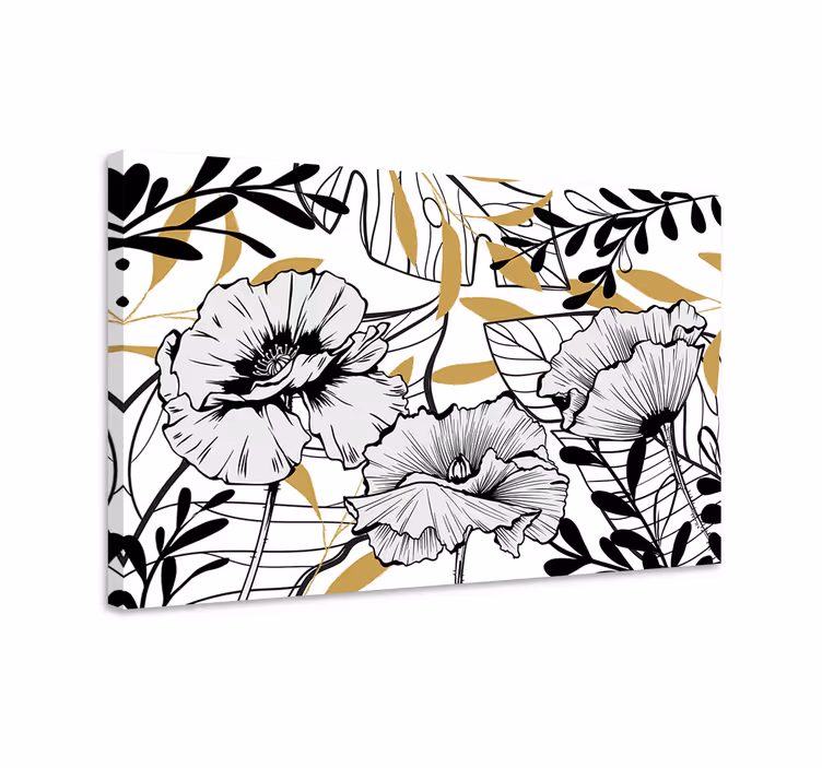 Dipinto fiori e piante composizione di fiori eleganti - TenStickers
