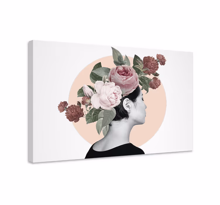 Dipinto fiori e piante insieme per capelli floreali - TenStickers