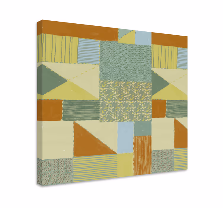Quadro design ornamentale patchwork a motivi misti - TenStickers