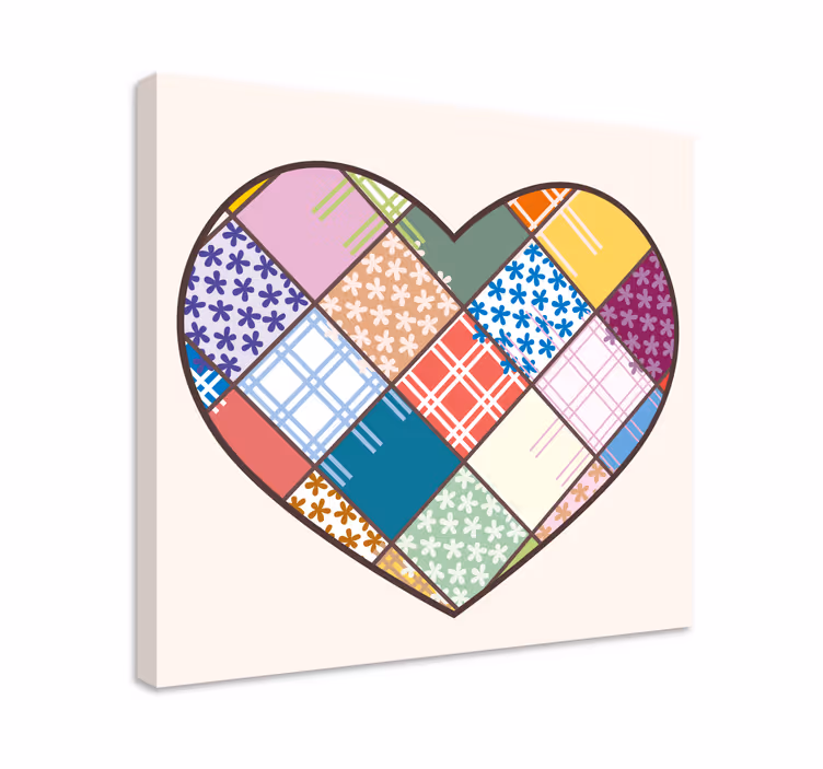 Dipinto motivazionale design a patcher di cuori - TenStickers