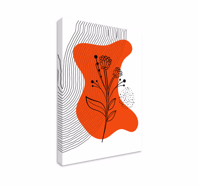 Dipinto fiori sagoma floreale astratta - TenStickers