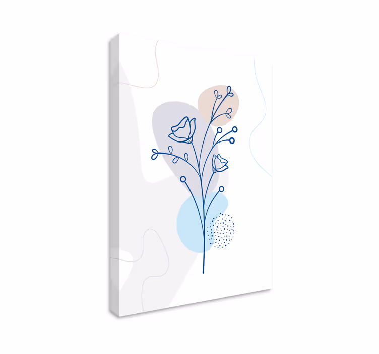 Dipinto fiori e piante composizione a contorno floreale - TenStickers