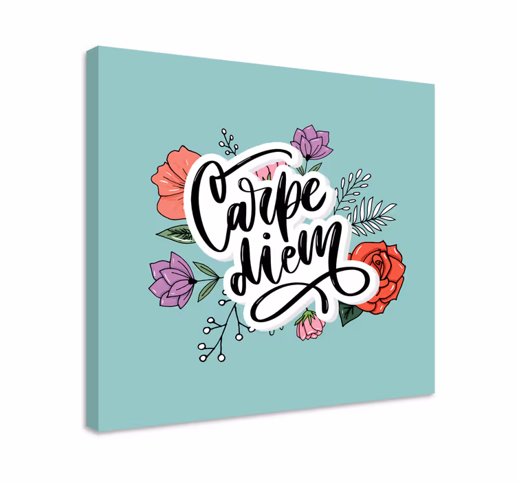 Quadro con frase carpe diem floreale - TenStickers