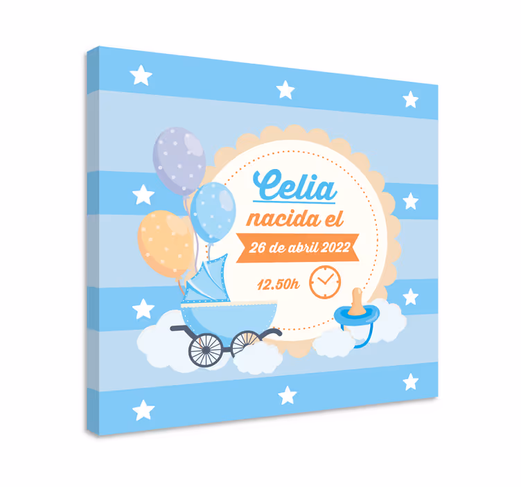 Quadri cameretta neonato annuncio di nascita - TenStickers