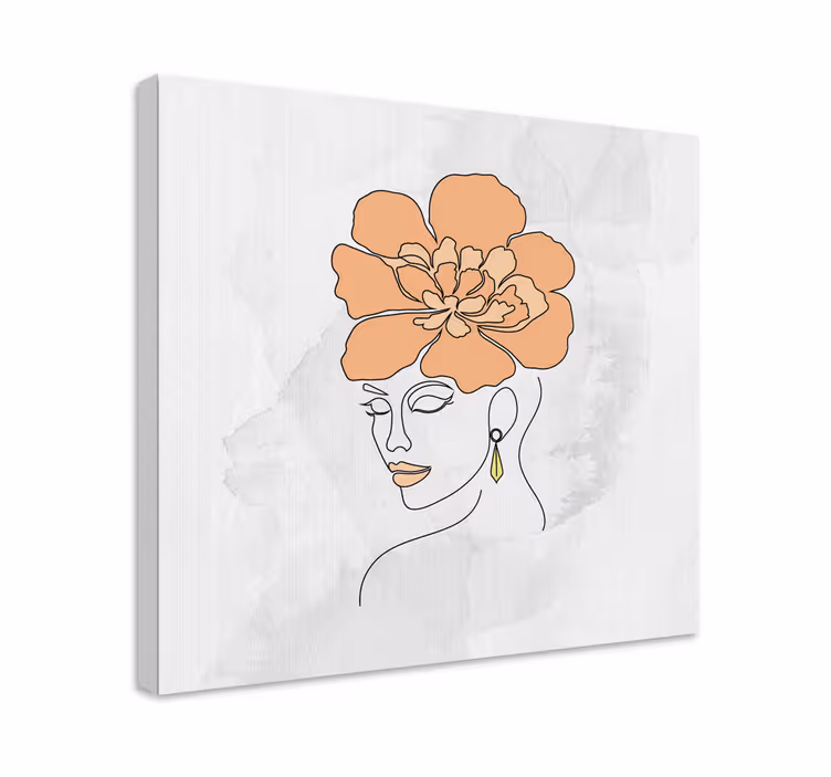 Dipinto arte ritratto floreale elegante - TenStickers