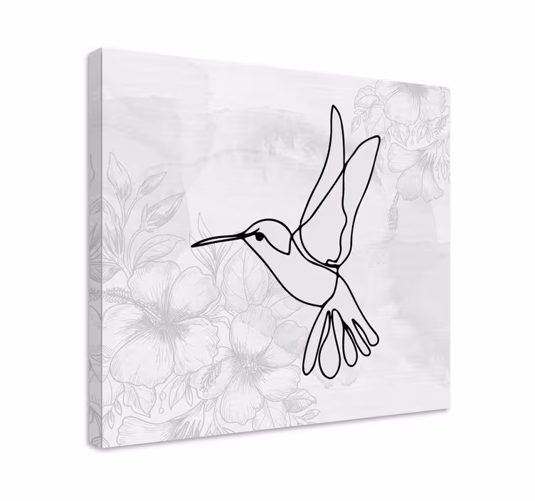Quadro con uccelli silhouette elegante di colibrì - TenStickers