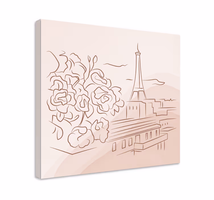 Quadro città e paesi scena floreale parigina - TenStickers