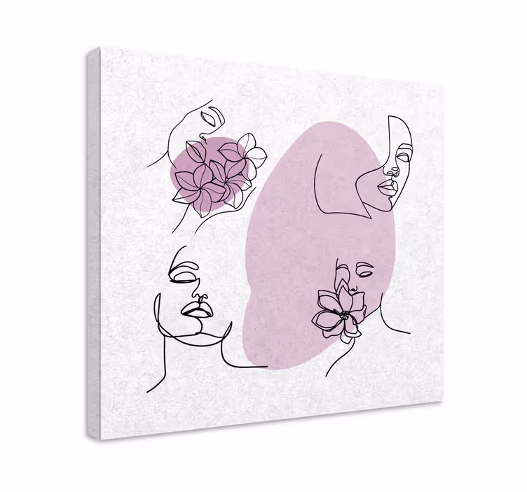 Dipinto fiori e piante volti floreali astratti - TenStickers