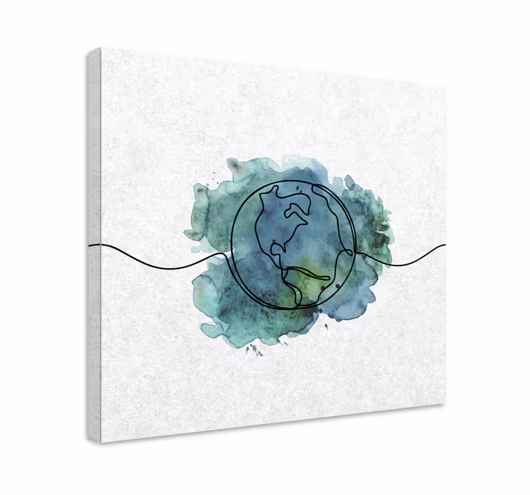 Quadro mappamondo contorno della terra contemporaneo - TenStickers