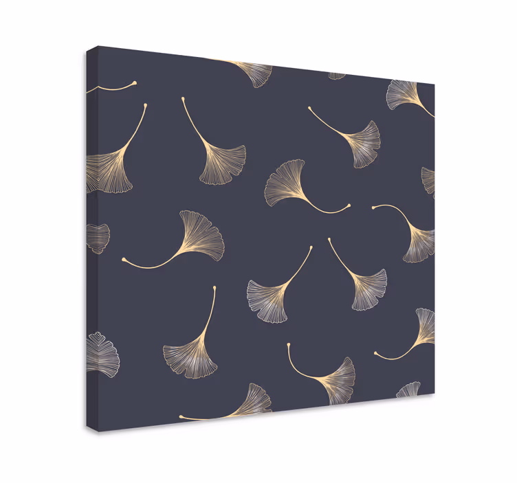 Dipinto fiori e piante motivo foglie di ginkgo - TenStickers