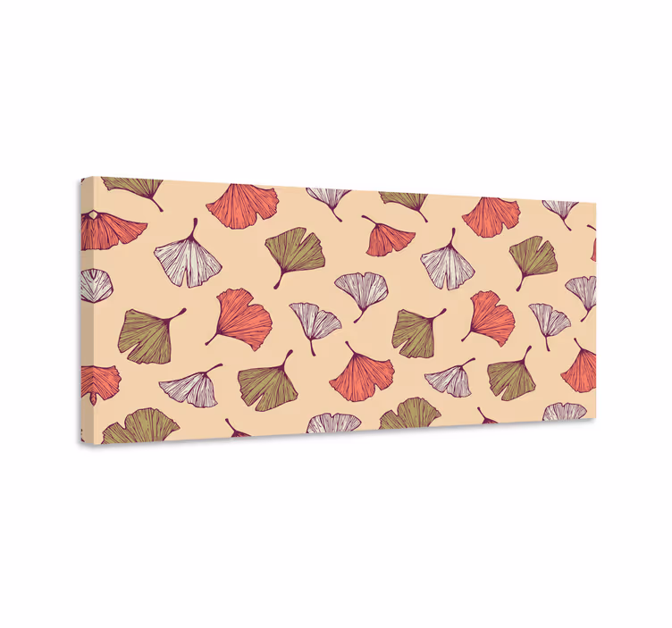 Dipinto fiori motivo foglia di ginkgo - TenStickers