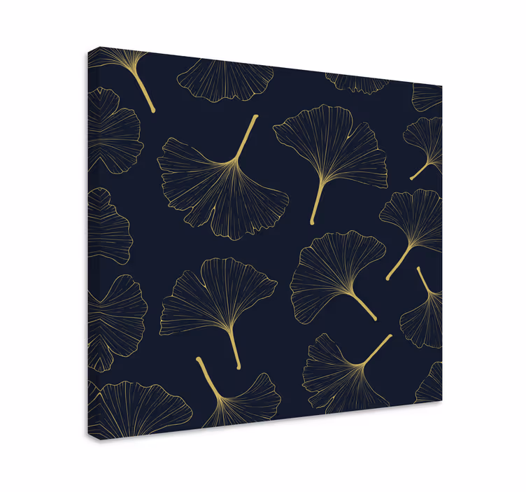 Dipinto fiori e piante motivo foglia di ginkgo - TenStickers