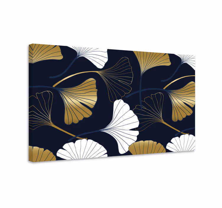 Dipinto fiori e piante motivi foglia di ginkgo - TenStickers