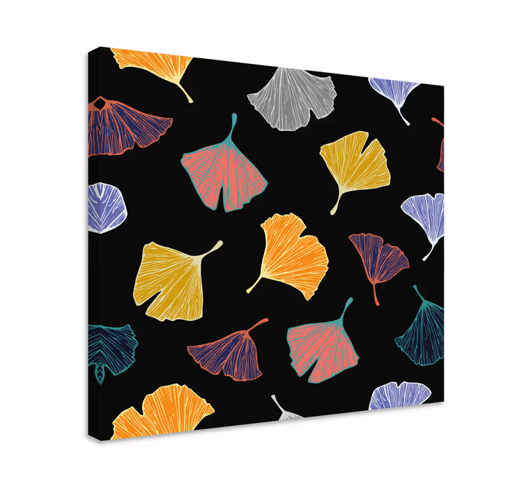 Dipinto fiori e piante illustrazioni foglia di ginkgo - TenStickers