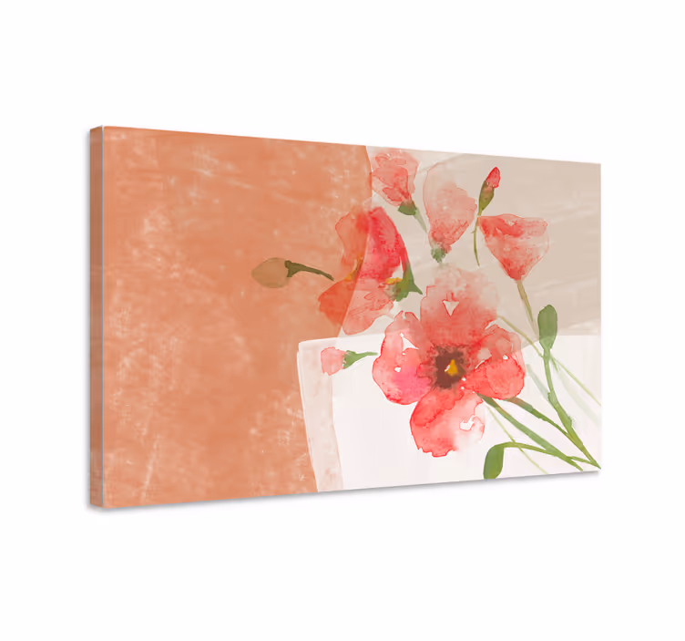 Dipinto fiori e piante composizione di fiori morbidi - TenStickers