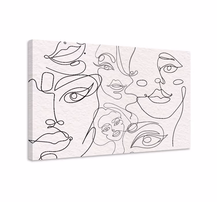 Quadri persona e personaggi volti a linea continua - TenStickers