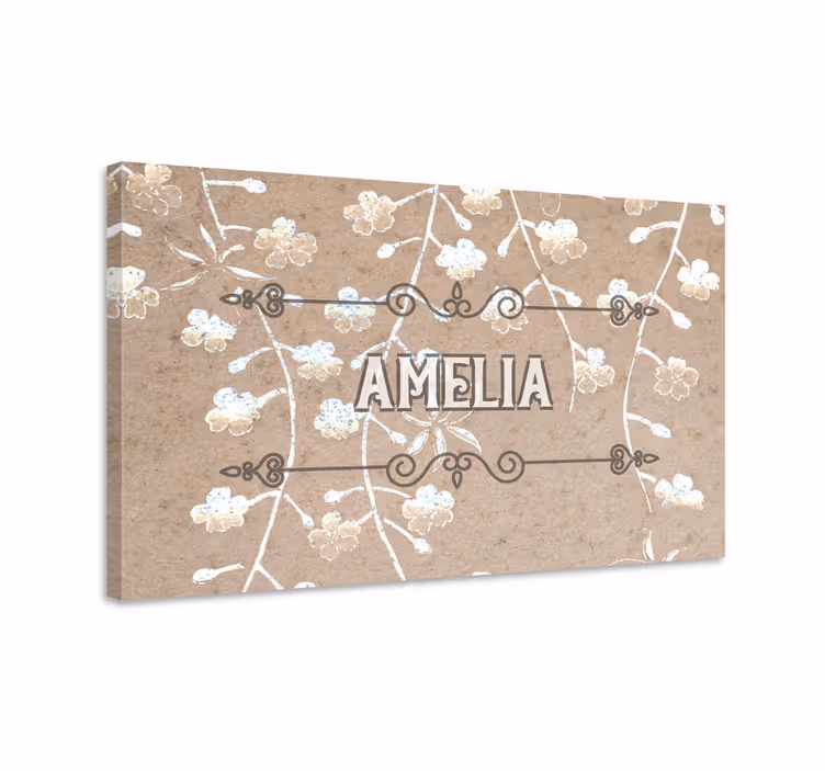 Quadro personalizzabile decorazione nome floreale - TenStickers
