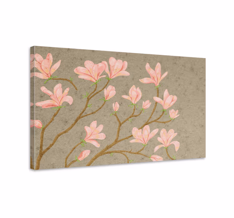 Dipinto fiori e piante fioriture rosa delicate - TenStickers