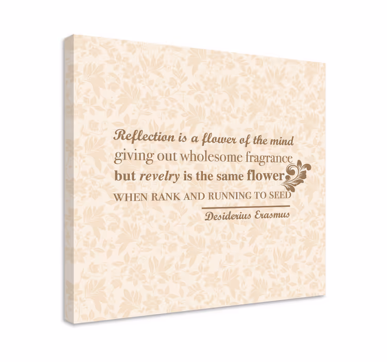Quadro con frase riflessione floreale - TenStickers