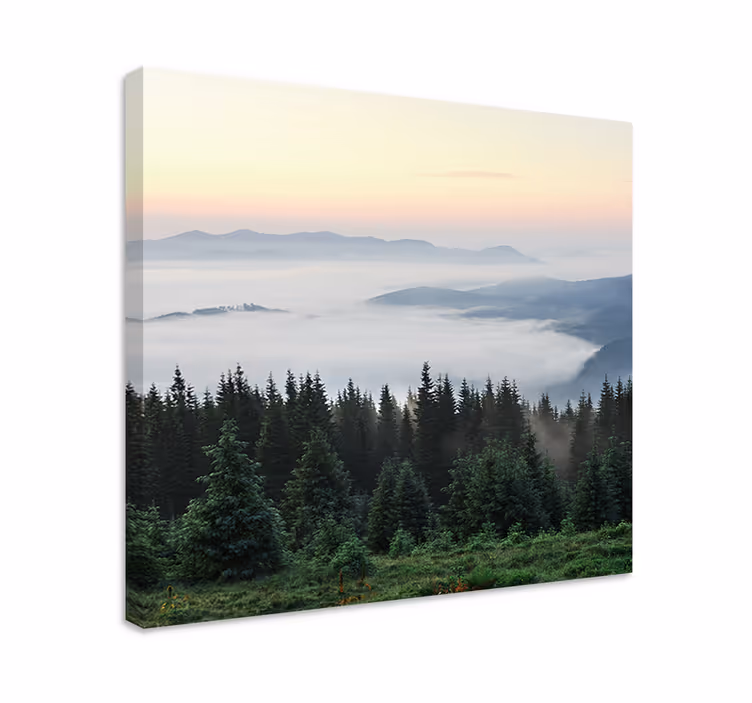 Quadro paesaggio vista montagna tranquilla - TenStickers