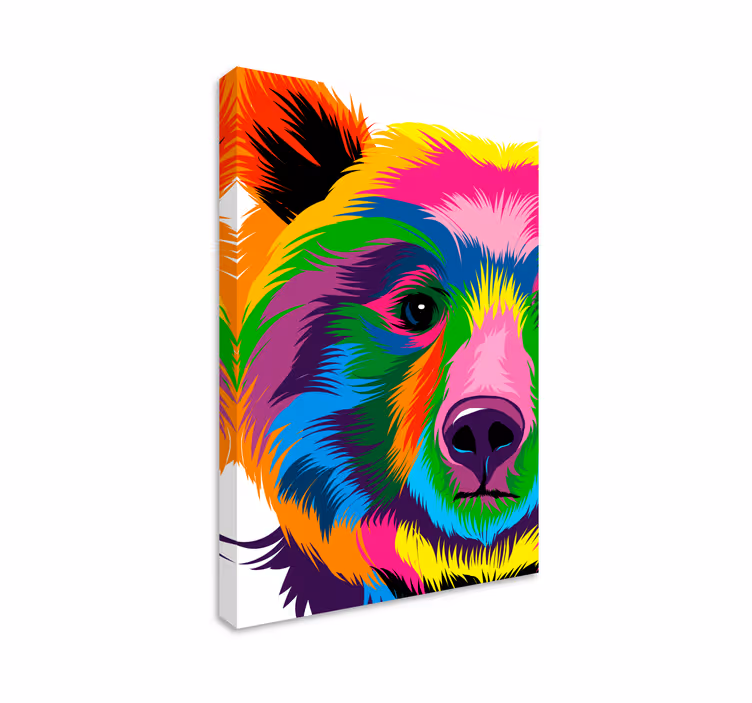 Quadro con l'orso multicolore - TenStickers