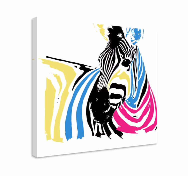 Quadro con animali e insetti zebra dai colori vivaci - TenStickers