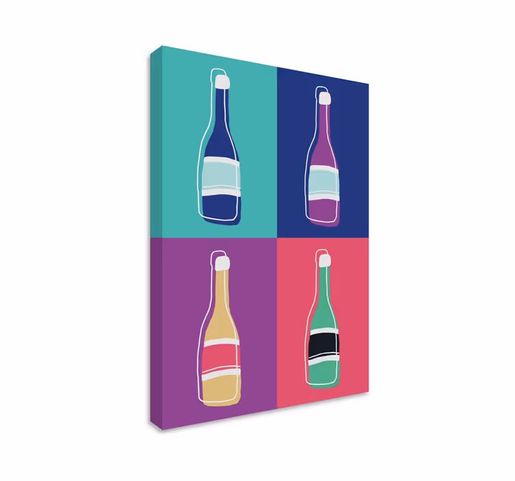 Quadro astratto bottiglie pop art - TenStickers