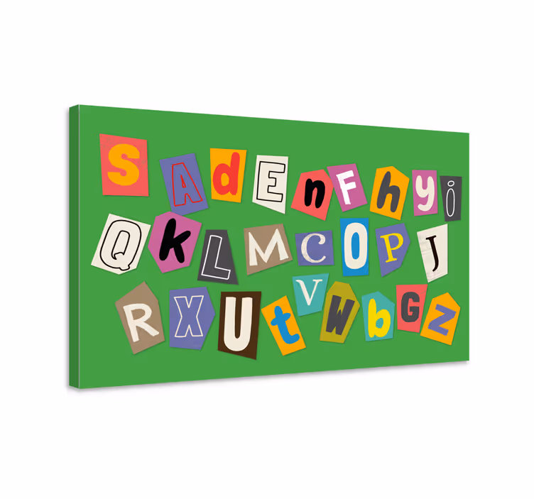 Dipinto con alfabeto e lettere collage colorato - TenStickers