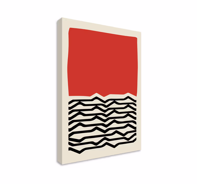 Quadro astratto linee ondulate rosse - TenStickers