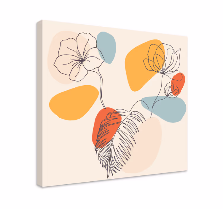 Dipinto fiori e piante linee floreali sovrapposte - TenStickers