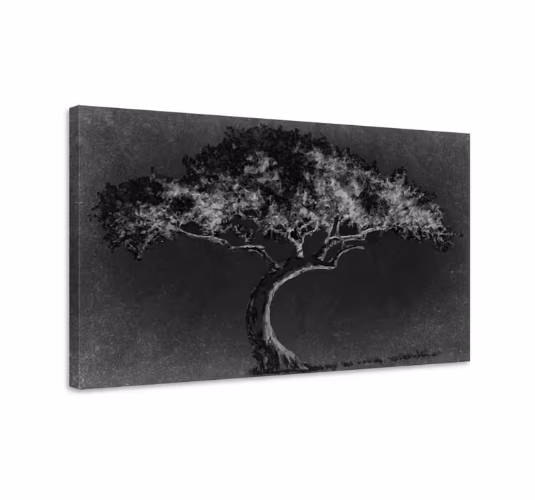 Quadro con alberi silhouette di albero solitario - TenStickers