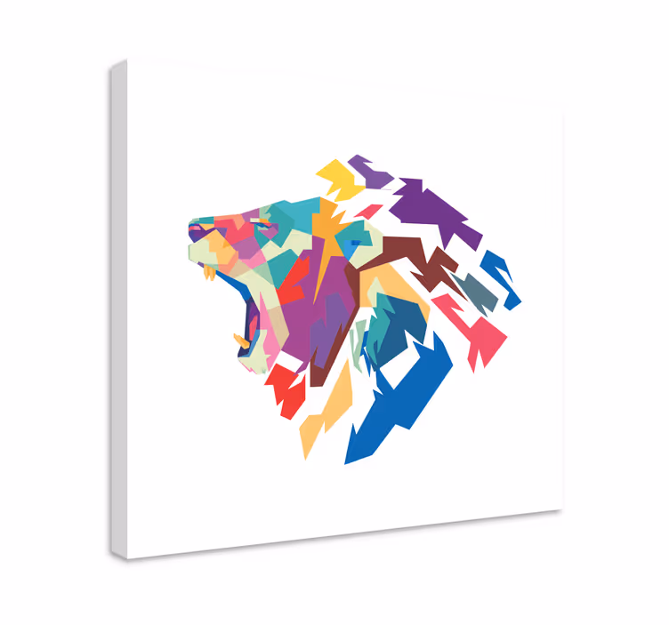 Quadro con animali e insetti testa di leone colorata - TenStickers